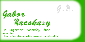 gabor macskasy business card
