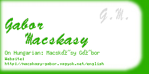 gabor macskasy business card